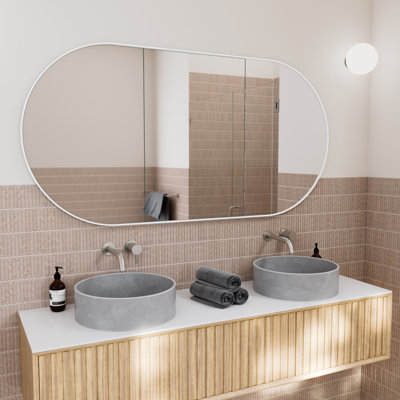 Three Door Steel Frame Pill Shape Medicine Cabinet