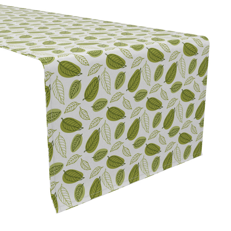 Rectangular Floral Cotton Twill Table Runner, 108" L x 16" W