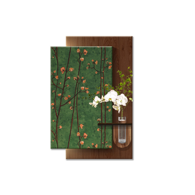 Art mural brun et vert en grès, H 31,5 po x l 25,59 po