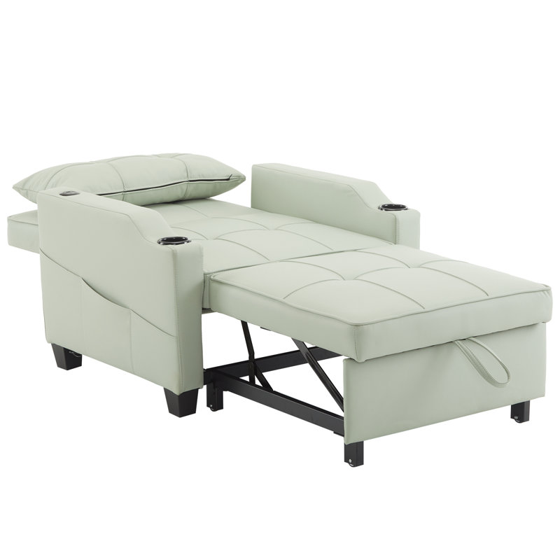 Chaise d'appoint rembourrée Hosie, Polyester vert