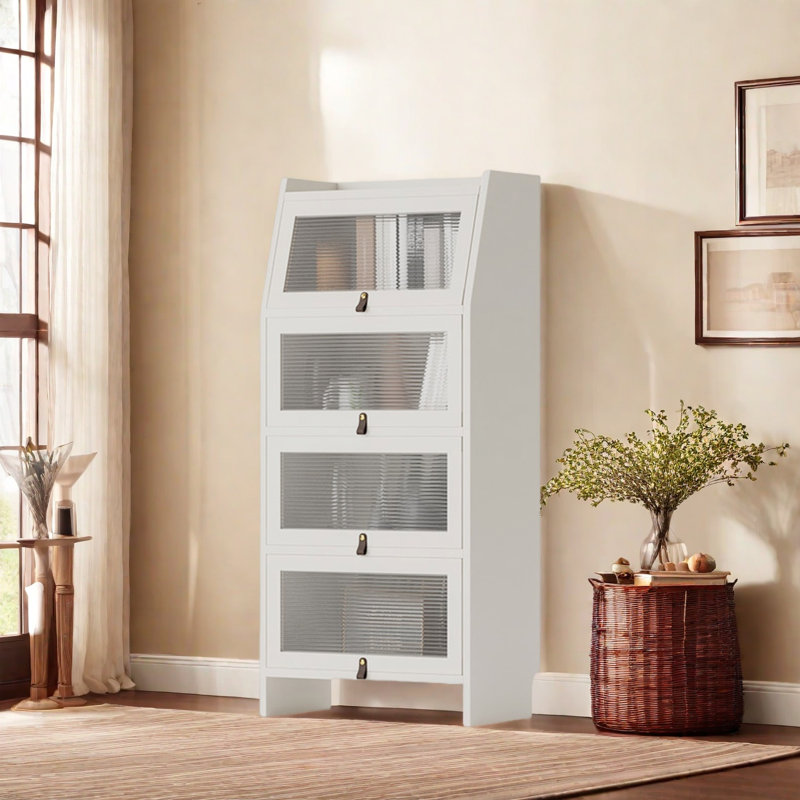 Durable and high-quality bookcase, White, (4 Shelves) 56.1"H x 25.5"W x 11.8"D