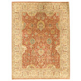 Hand Knotted Wool Oriental Area Rug in Black And Gold