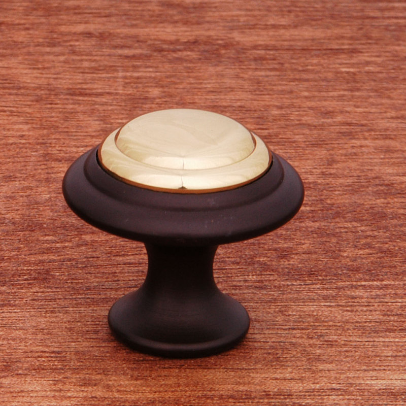 CK Series 1 1/4" Diameter Mushroom Knob, Oil Rubbed / Brass