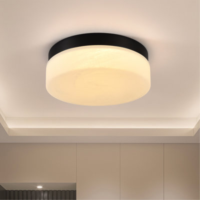 Plafonnier DEL 12 po, plafonnier encastré 24 W, plafonniers ronds à profil bas pour chambre à coucher, salon, salle à manger (noir)