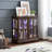 LED Curio Display Cabinet With Adjustable Shelves, Retro Design Quality Showcase For Home Decor And Organization-605095397