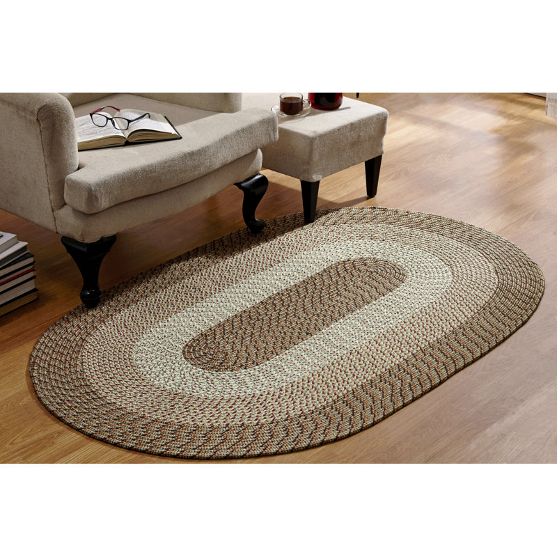 McClure Machine Woven Braided Rug - Octagon Area Rug, Oval 3'6" x 5'6"
