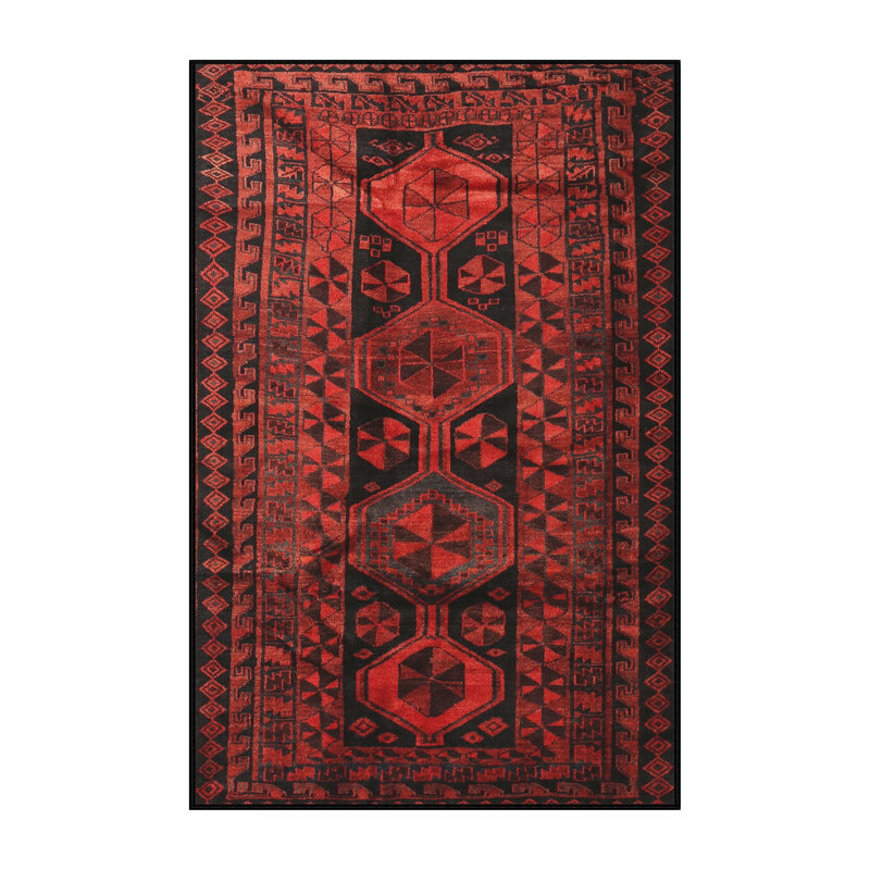 Tapis rouge à motif sud-ouest, Rectangle 5 pi x 7 pi