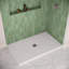 Receveur de douche d'angle Streamline GSRB-670-668 de 152,4 cm x 91,4 cm (60 po x 36 po) en surface solide blanc mat avec bonde centrale