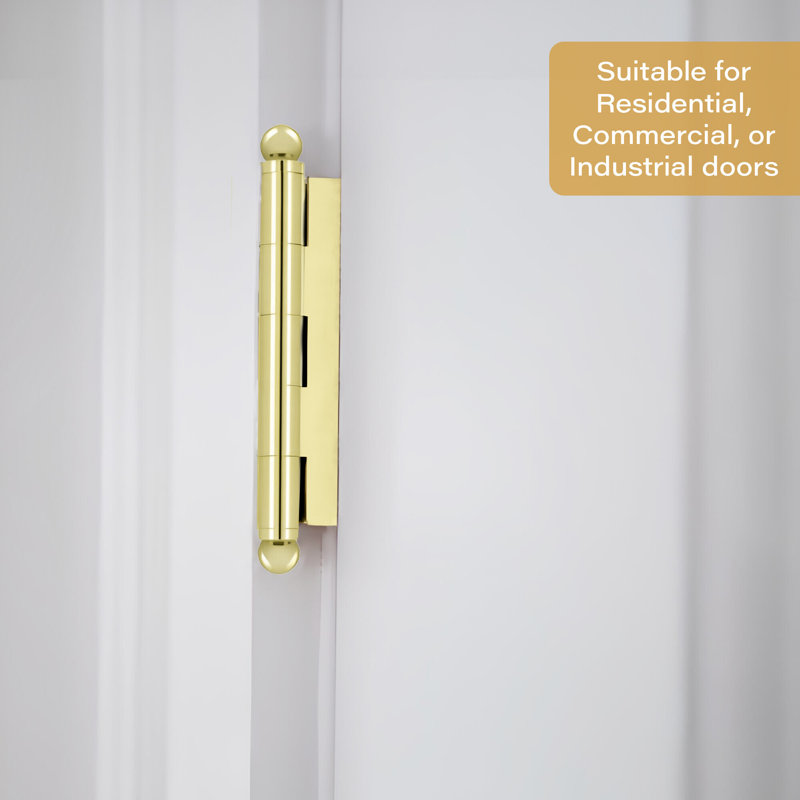 2.5'' x 2'' Butt Bearing Hinge, Unlacruered Brass