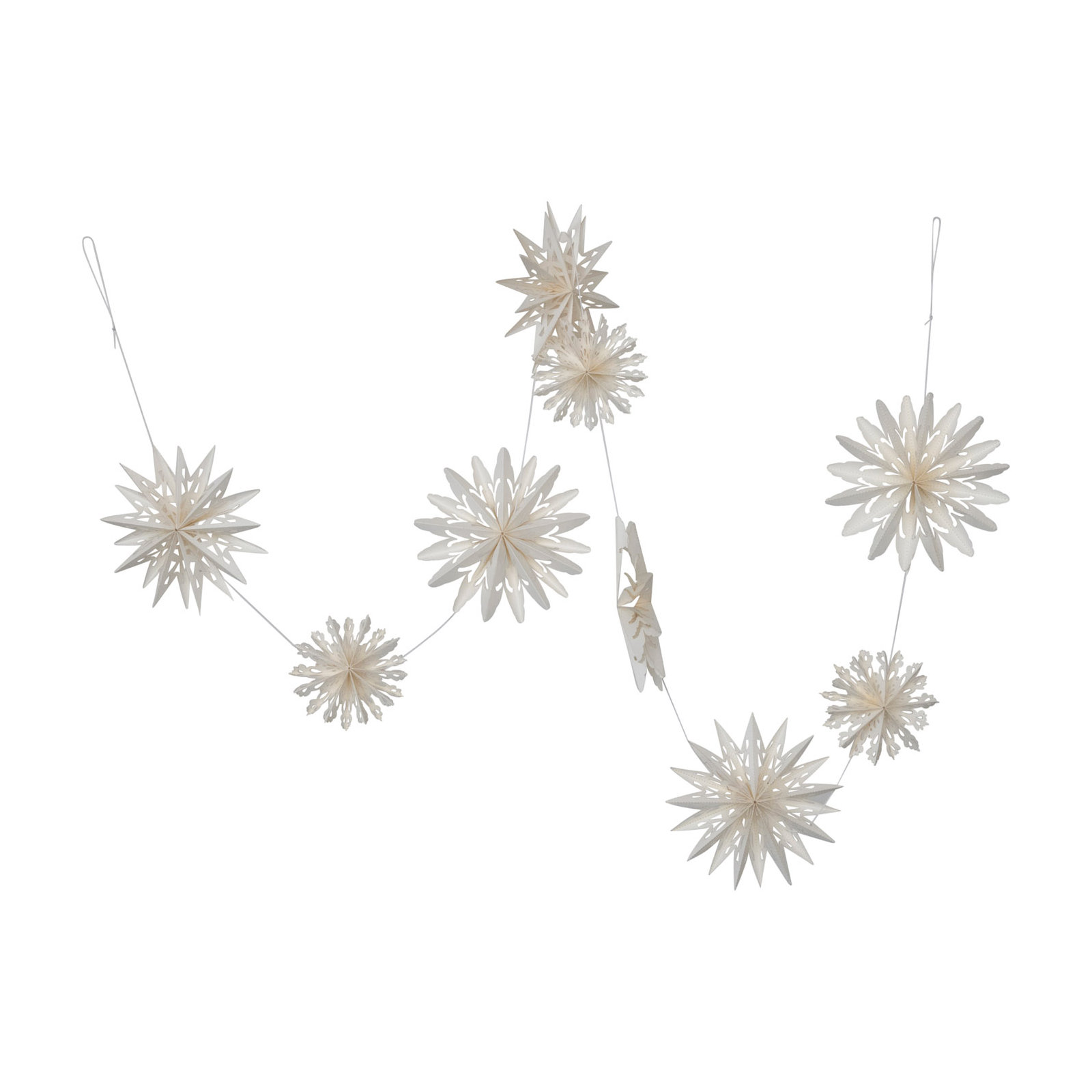 Jelesa 6' White Paper Snowflake Novelty Garland