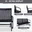 Banc oscillant de patio 2, siège berçant noir. Chaise ergonomique et spacieuse pour l'extérieur. Siège confortable, noir, installation facile