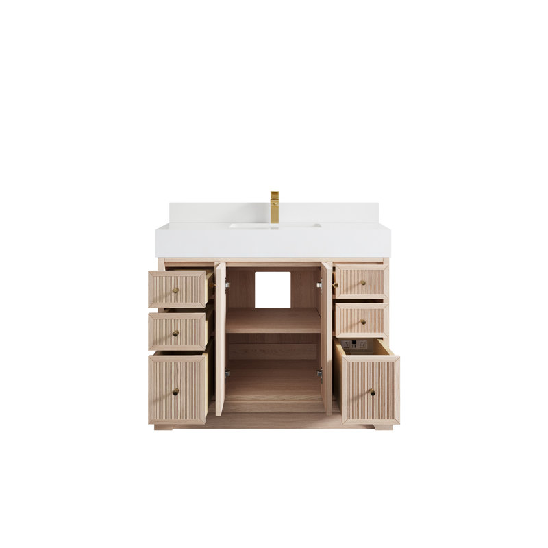 Ensemble de meuble-lavabo simple 42 po Akem, Blanc