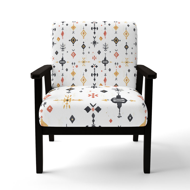 Chaise rembourrée Boho - Fauteuil Nomad Spirit, Accoudoirs carrés noirs