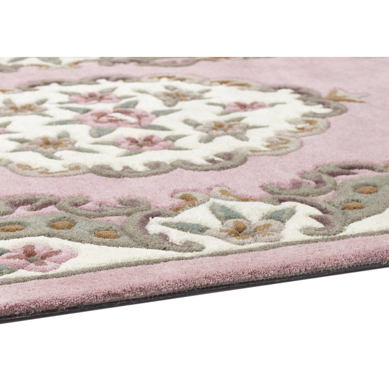 Comfort Oriental Wool Hand Woven Pink, Half Moon 67 x 127cm