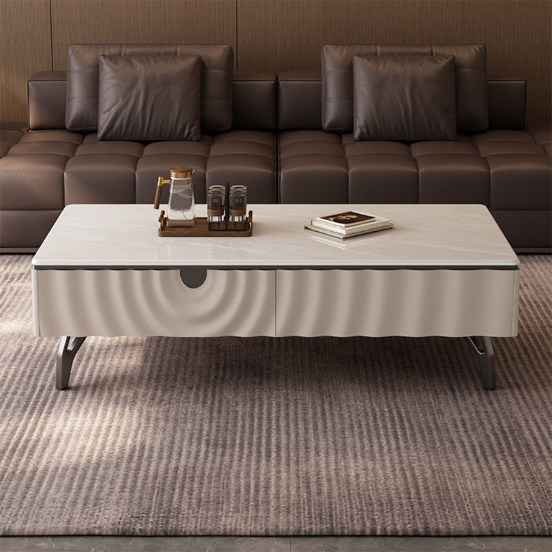 Table basse rectangulaire supercristalline, H 15,7 po x l 59,1 po x P 31,5 po