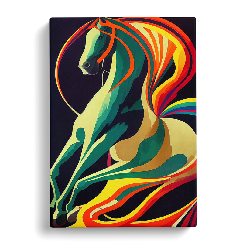 Abstract Horse No.3 - Wall Art, 50cm H x 35cm W x 3cm D, Wrapped Canvas