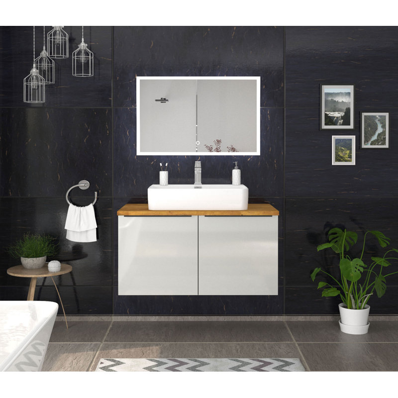 Bathroom Suite, Alpine white/HG light gray/Oak
