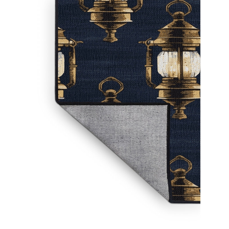 Washable Ships lanterns Nautical Area Rug, Rectangle 7' x 10'