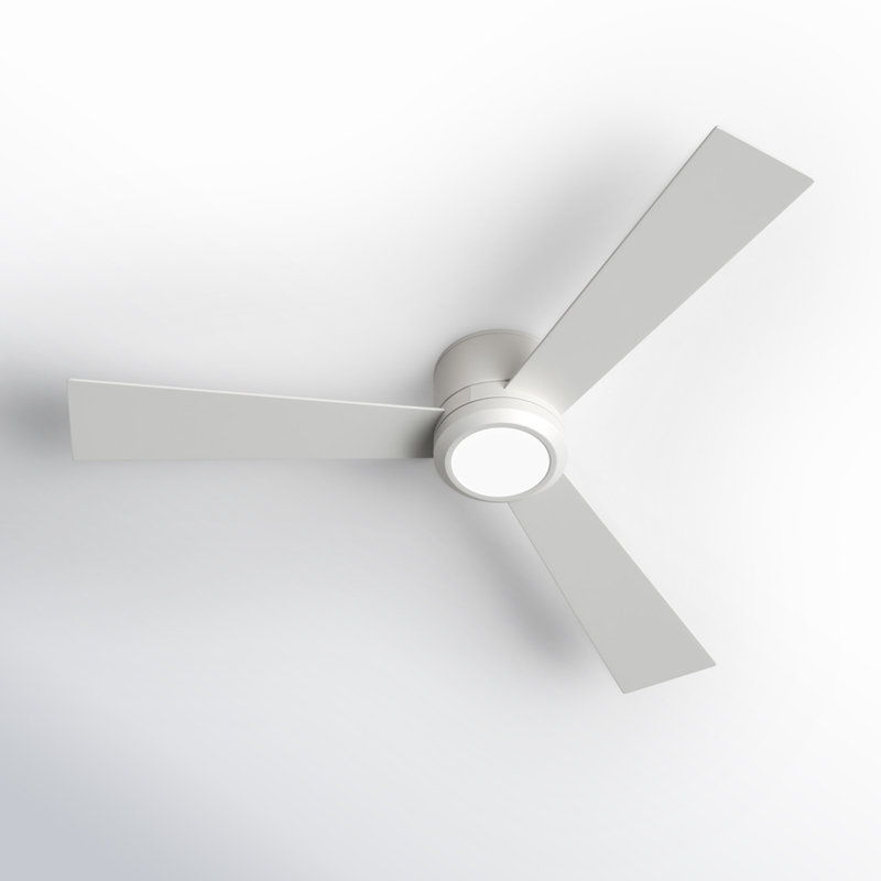 Ventilateur de plafond à DEL Rodrick, 52 pouces, Blanc mat