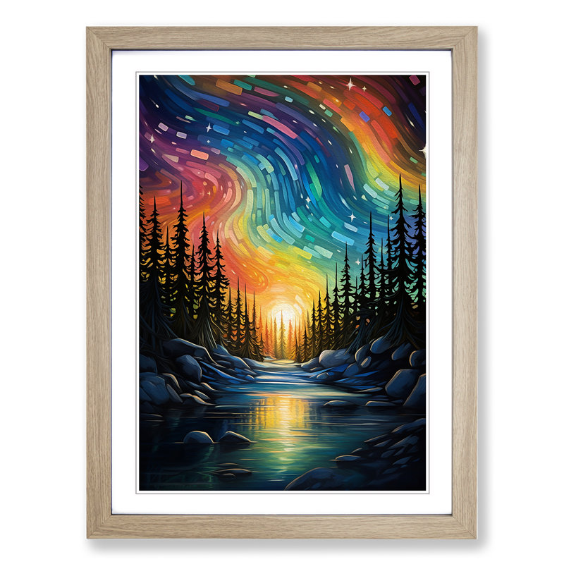 Single Picture Frame Print on Wood, Oak Framed, 64cm H x 46cm W