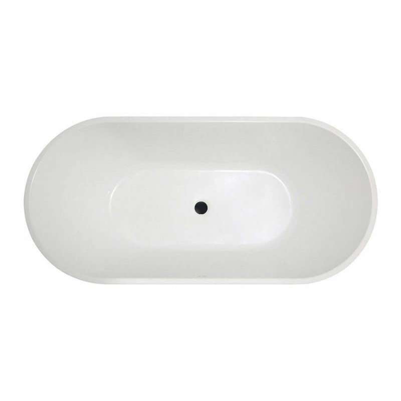 Baignoire de trempage autoportante en acrylique 55 po. X 30 po., Noir mat