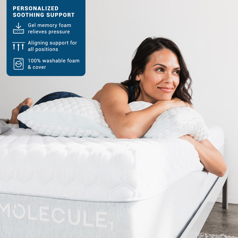 Standard White Cooling Gel Memory Foam Adjustable Pillow