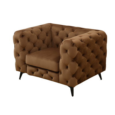 Brown Microfiber Sectional Chair