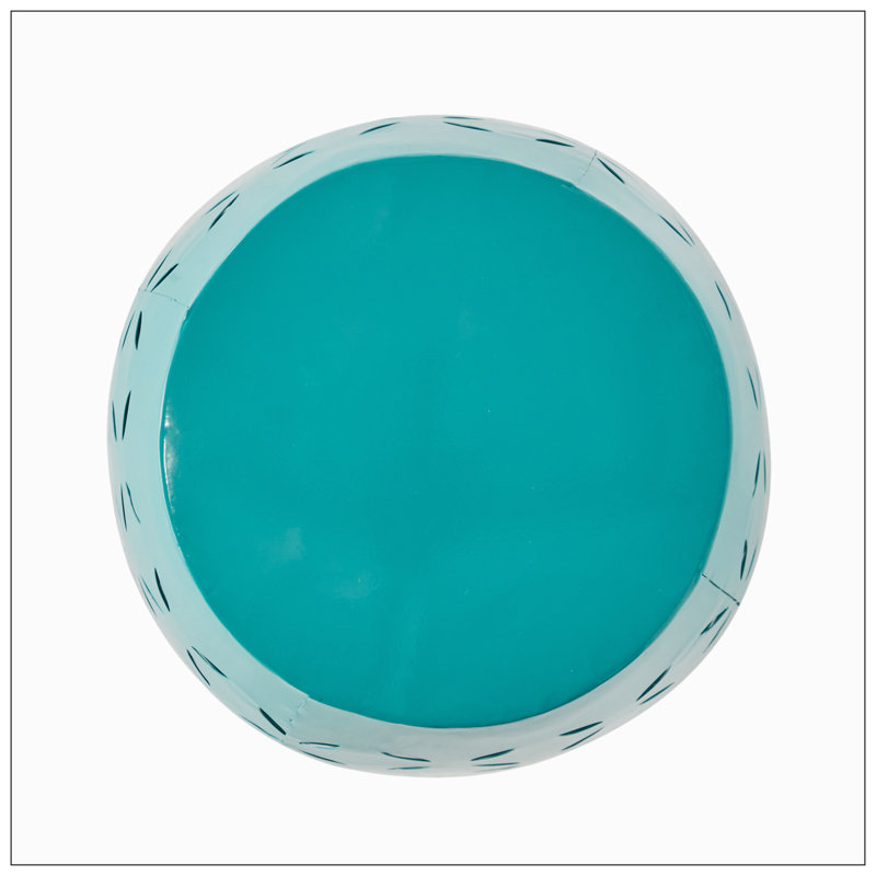 Teal Metal Lace Cut Barrel Accent Table