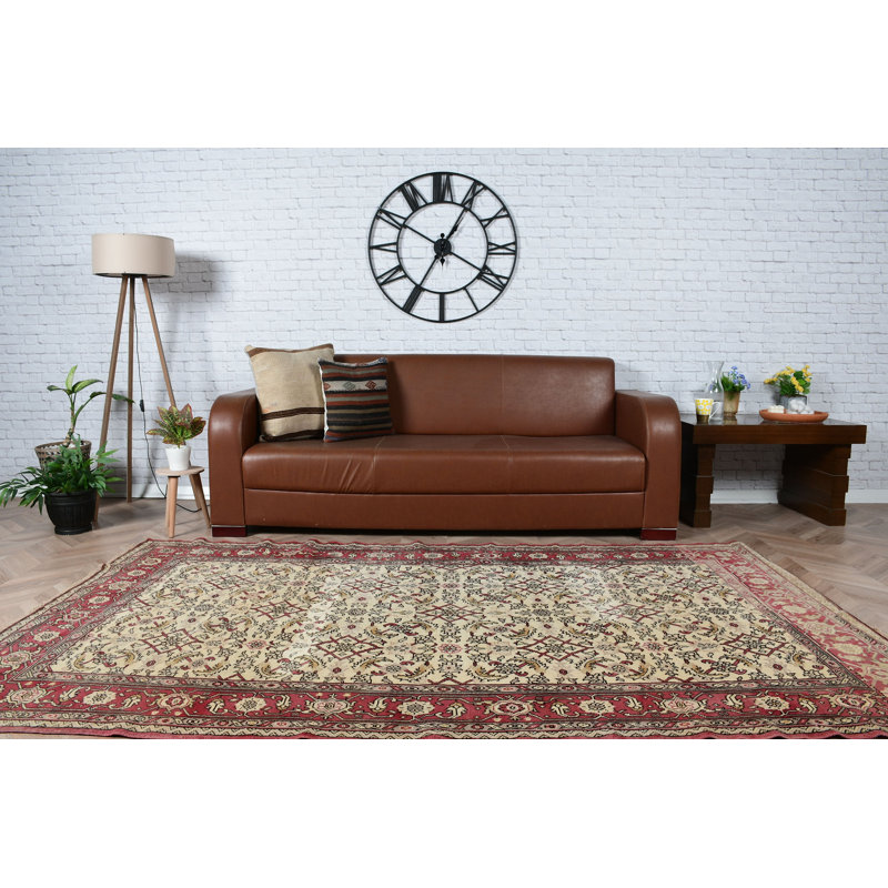 Anatolian Turkish Vintage Area Rug For Living Room And Bedroom In Beige - Ideal Home Gift Item