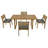 Multi-Person Outdoor Acacia Wood Dining Set With Thick Cushions-548295171