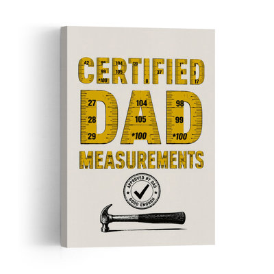 Certified Dad Measurements Retro Vintage Abstract Wall Art Print