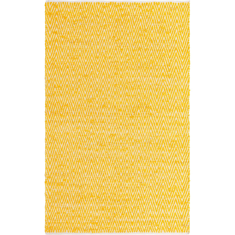 Skilah Cotton Chevron Indoor Rug, Rectangle 5'1" x 8'