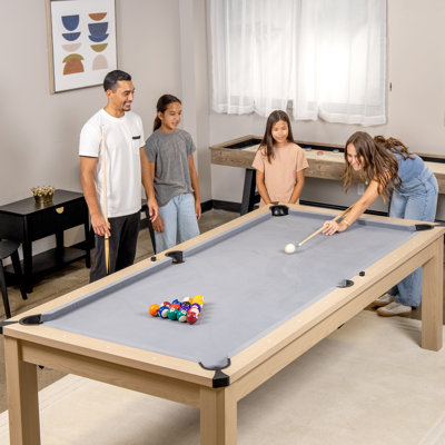 Gosports 3-in-1 Multi Game Pool Table Set Combo with Dining Top, and Table Tennis - Includes Accessories, 8 ft, Beige
