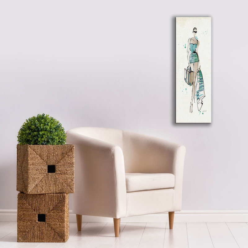 «Beach Divas 2» par Anne Tavoletti, art mural sur toile, H 36 po x l 12 po x P 0,75 po
