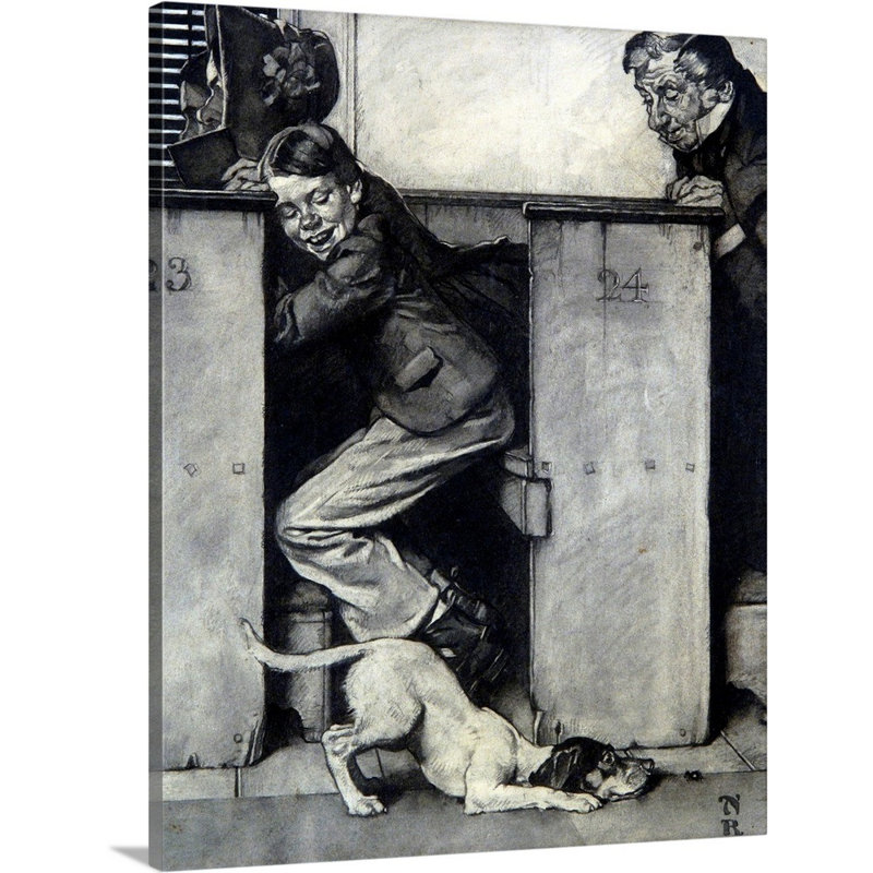 Tom Sawyer: Dog and Beetle (Study), art mural sur toile, H 14 po x l 11 po x P 1,25 po, Toile tendue