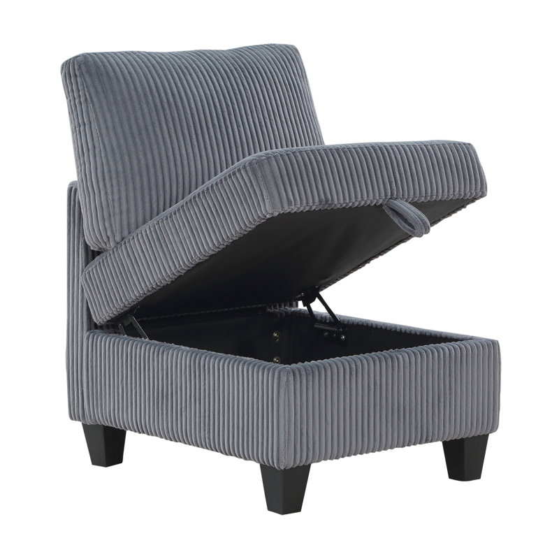 Canapé modulaire 7 pièces avec sièges de rangement 7 pièces, Gris foncé, H 35,5 po x l 112 po x P 112 po