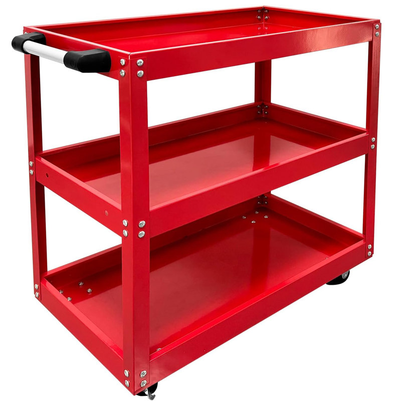 3 Tier Rolling Tool Cart, 440 Lbs Capacity Industrial Service Cart With Wheels