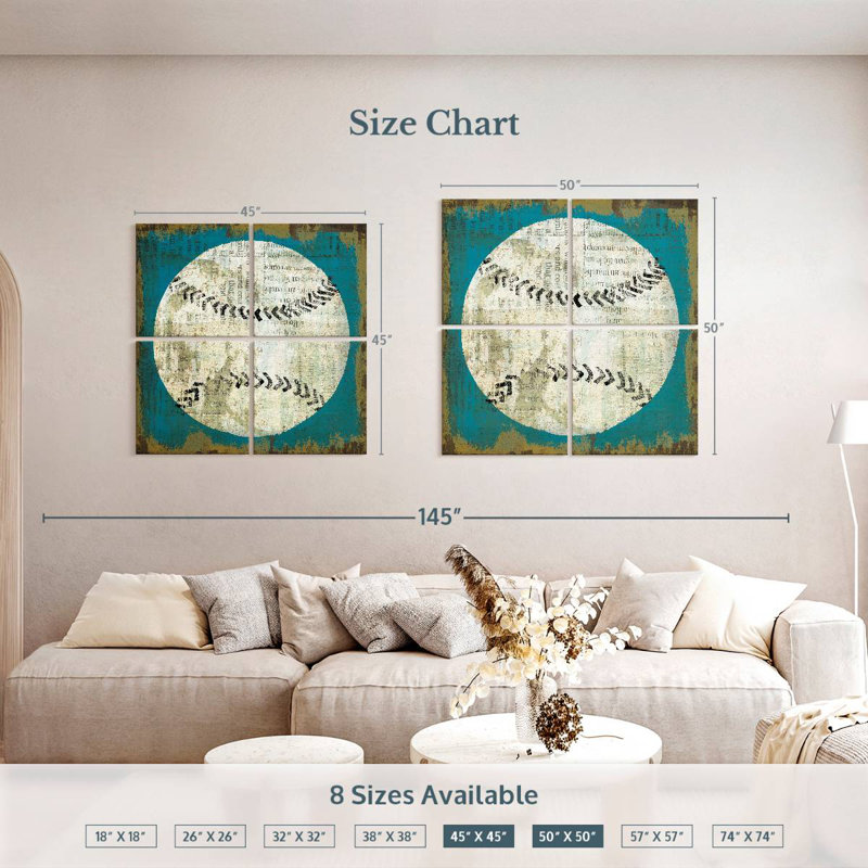 Sirci Ball I On Blue, H 45 po x l 45 po
