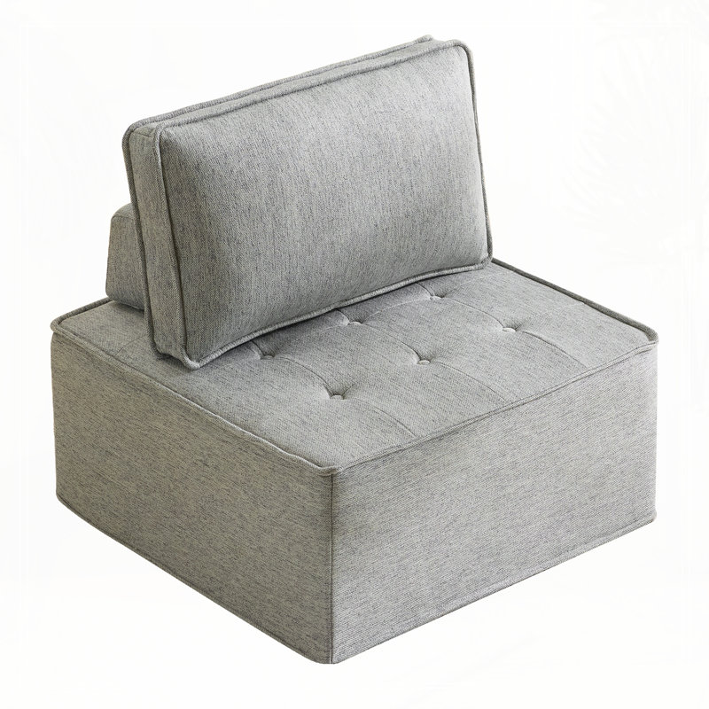 Chaise rembourrée sans accoudoirs, Gris clair