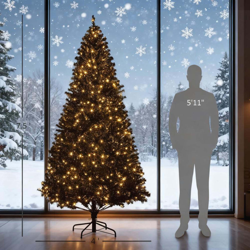 7.5 FT Tall PreLit Artificial Christmas Tree