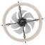Ventilateur de plafond cage en corde de 18 po à 7 pales avec ensemble d'éclairage et télécommande-1889810873
