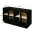 Armoire noire avec façade en acrylique pour le rangement et le style du salon - Porte imperméable pour espace de travail
