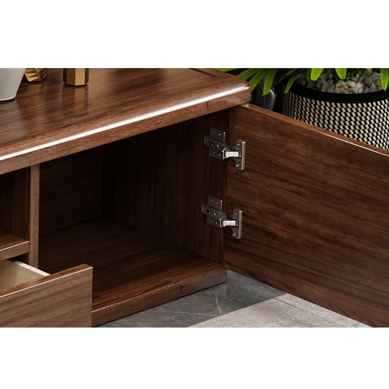 New Chinese walnut solid wood TV cabinet