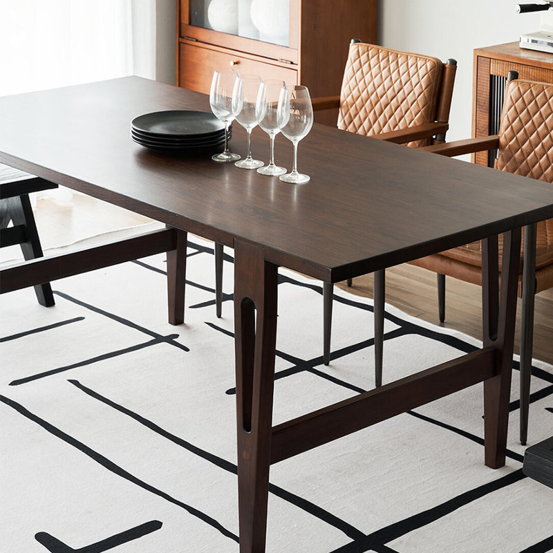 Unique rectangle ash wood dining table, 29.53"H x 55.12"L x 31.5"W