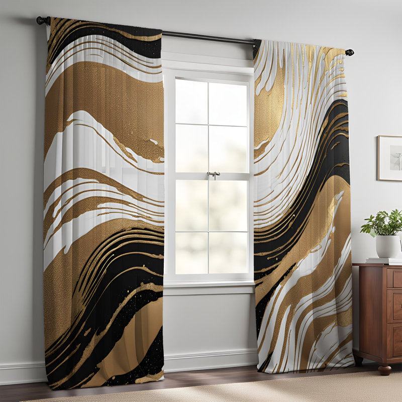 Paire de rideaux semi-transparents en polyester Efrin, L 40 po x L 82 po