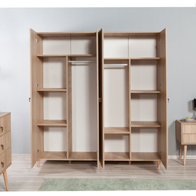 Rumsey 4 Door Manufactured Wood Wardrobe
