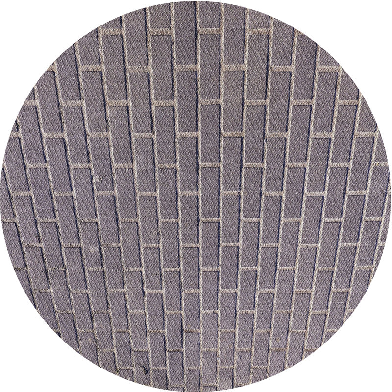 Tapis gris tissé à la machine, Rond 7 pi