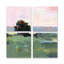 Ensemble de 4 panneaux muraux - Art mural sur toile 1 ciel rose au-dessus de Stratham Field par Kathleen Robbins pour décoration de salon, de chambre à coucher ou de bureau 