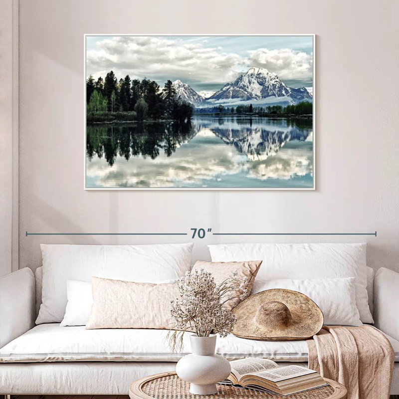 Jackson Hole, 46 po x 31 po, Cadre flottant blanc