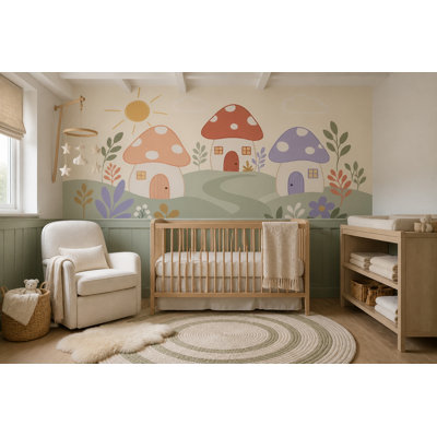 Papier peint champignon fantaisiste amovible